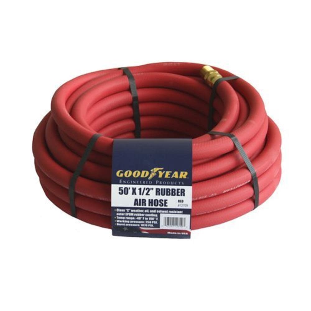 Goodyear 50 Ft. x 1/2 In. Rubber Compressed Air Hose - Ascmtools