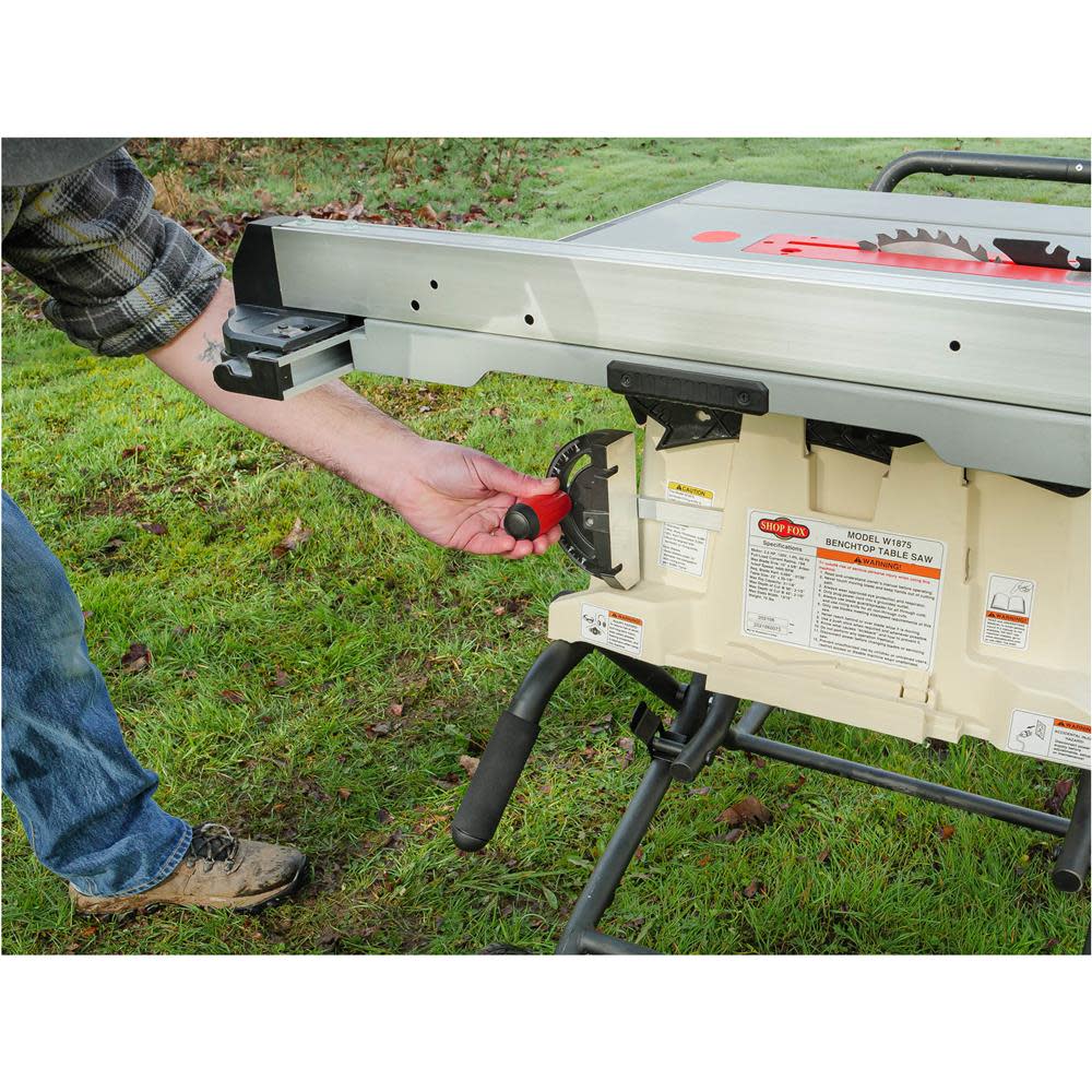 Shop Fox 10″ Benchtop Table Saw with Stand 120V 2HP 1 Phase - Ascmtools