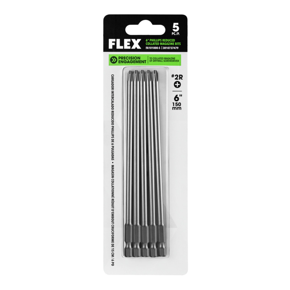 FLEX 6″ Phillips Bit For Collated Attachment 5pk - Ascmtools