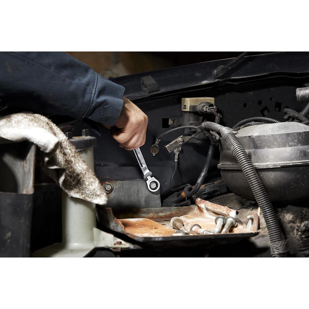 Milwaukee Combination Wrench Set SAE Flex Head Ratcheting 7pc - Ascmtools