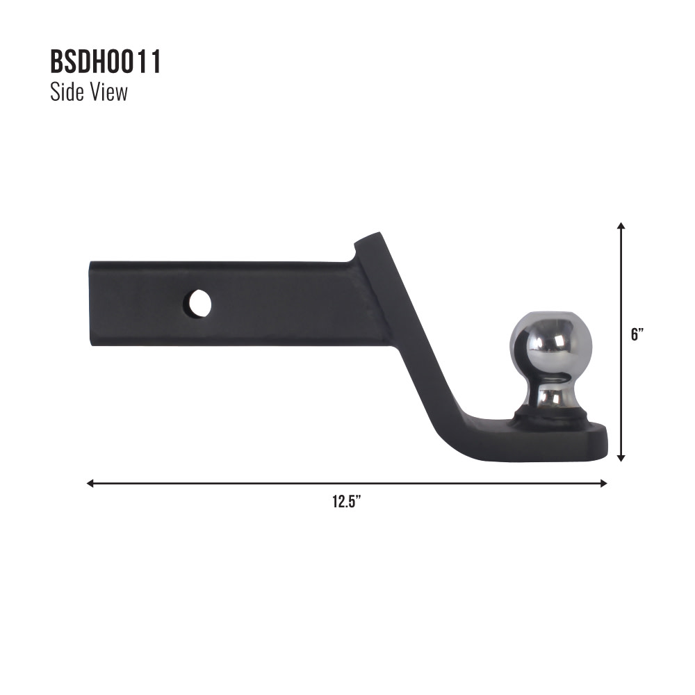 Trailer Valet Blackout 6000 lbs Capacity Ball Mount 2″ Ball 4″ Drop - Ascmtools