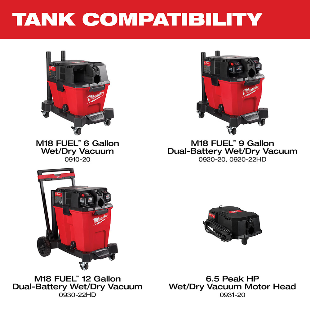 Milwaukee 12 Gallon Wet/Dry Vacuum Tank - Ascmtools