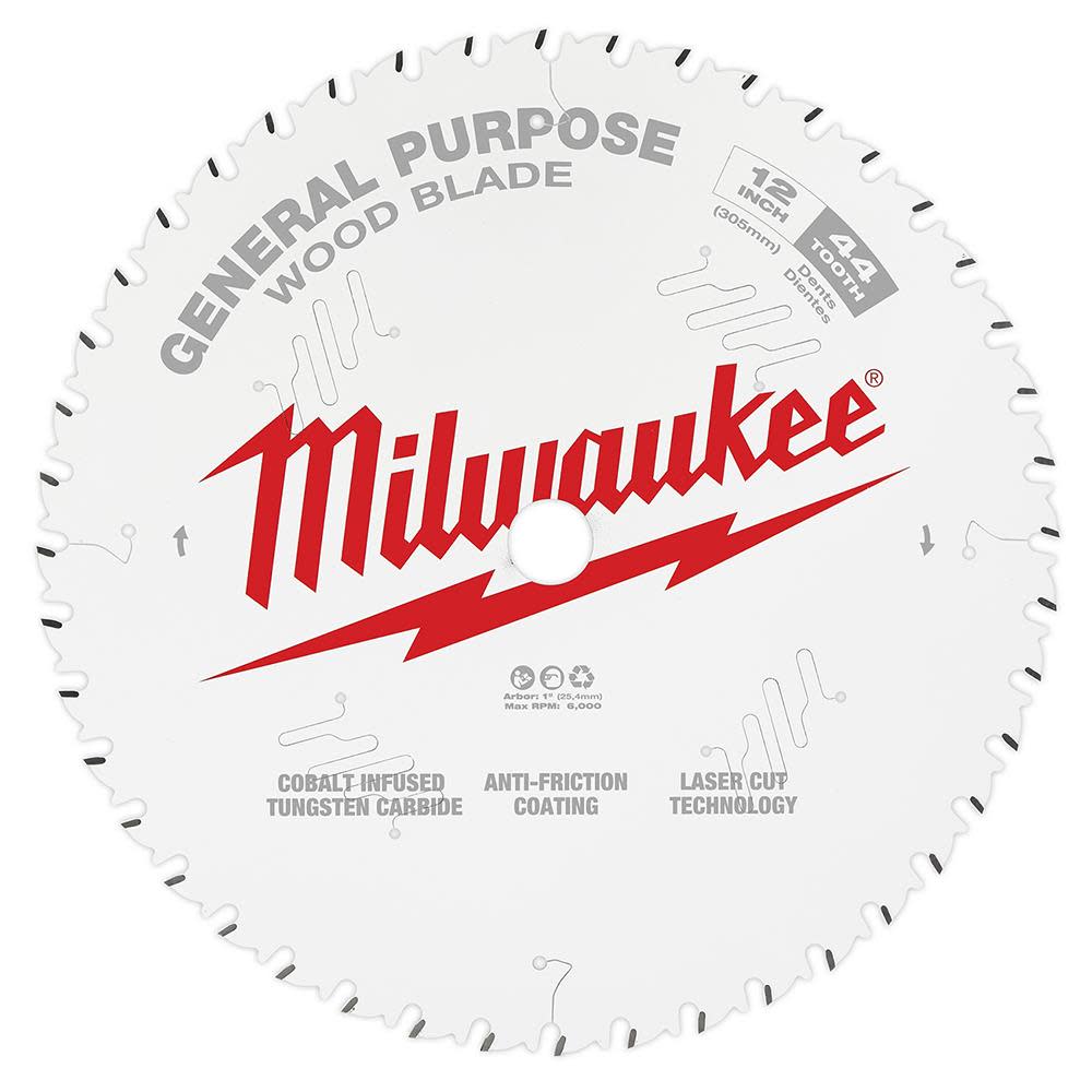 Milwaukee 12 in. 44T General Purpose Circular Saw Blade - Ascmtools