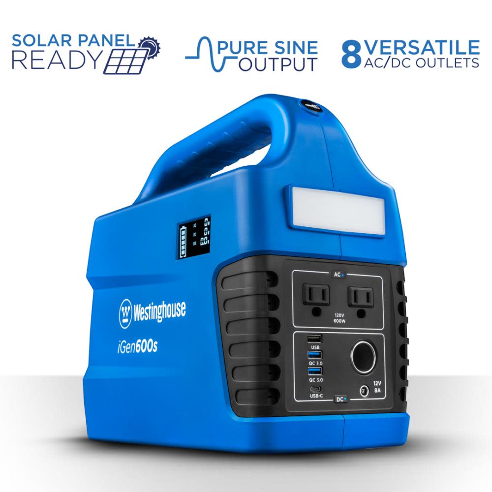 Westinghouse Outdoor Power iGen Portable Solar Generator 592 Watt Hour - Ascmtools