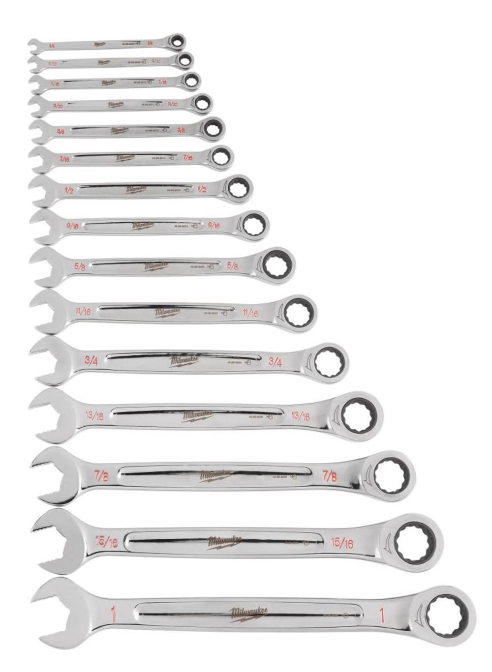 Milwaukee SAE and Metric Ratcheting Combination Wrench Bundle - Ascmtools