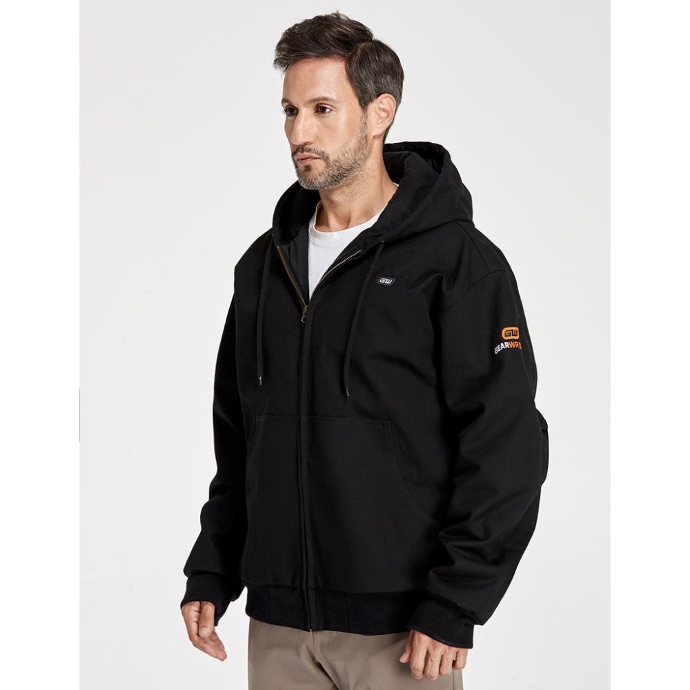 GEARWRENCH Mens Black Heated Canvas Jacket Kit Small - Ascmtools