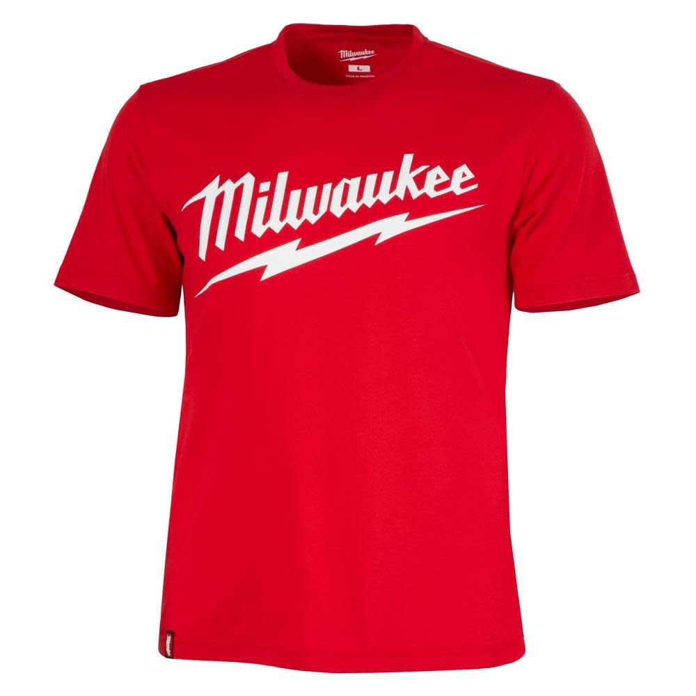 Milwaukee Heavy Duty T-Shirt Big Logo Short Sleeve Red - Ascmtools