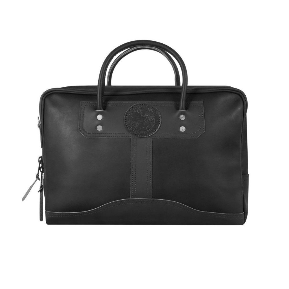 Duluth Pack 14 Liter Capacity Black Traveler’s Medium Smooth Leather Briefcase - Ascmtools