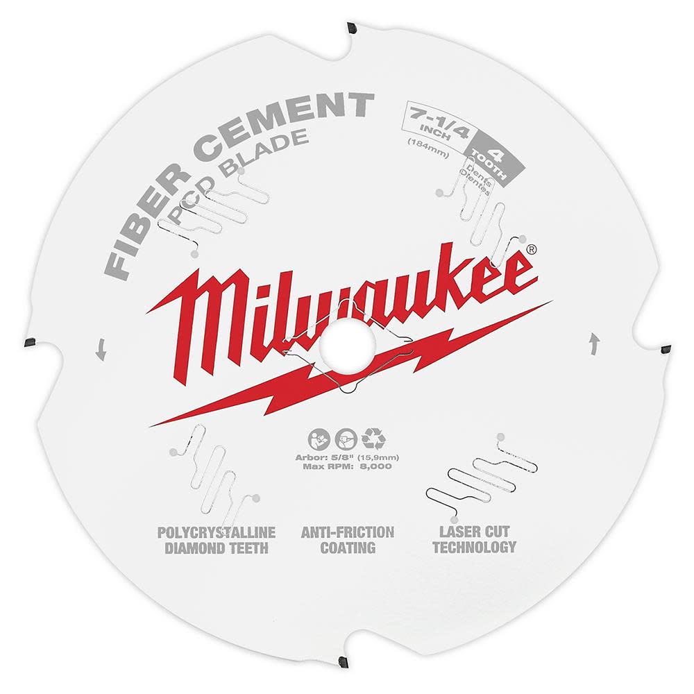 Milwaukee 7-1/4 in. PCD/Fiber Cement Circular Saw Blade - Ascmtools