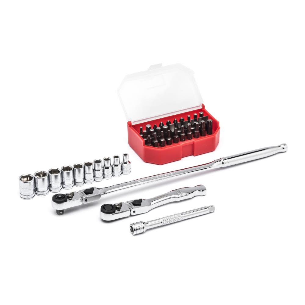 GEARWRENCH 45 PC 1/4″ Drive 6 Point Standard Metric Slim Head Mechanics Tool Set - Ascmtools