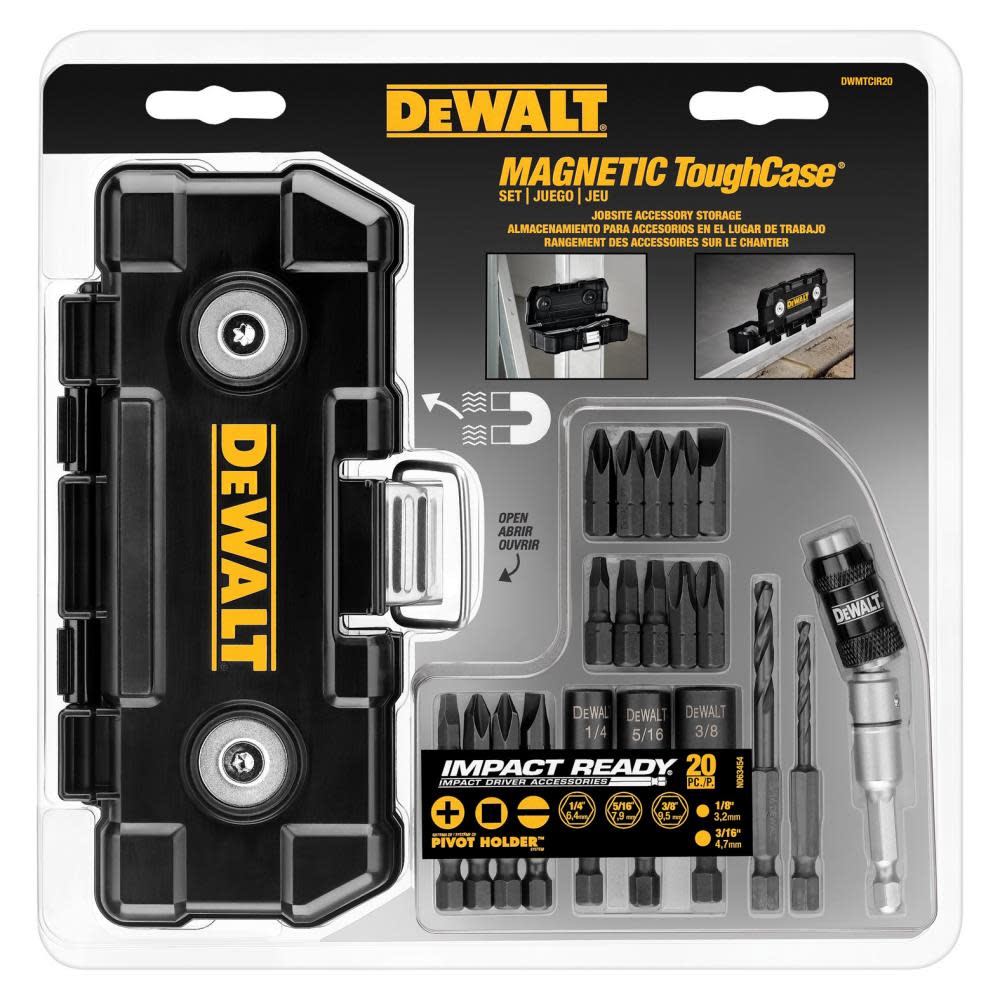 DEWALT 20 Pc Impact Ready Magnet Tough Case Set - Ascmtools