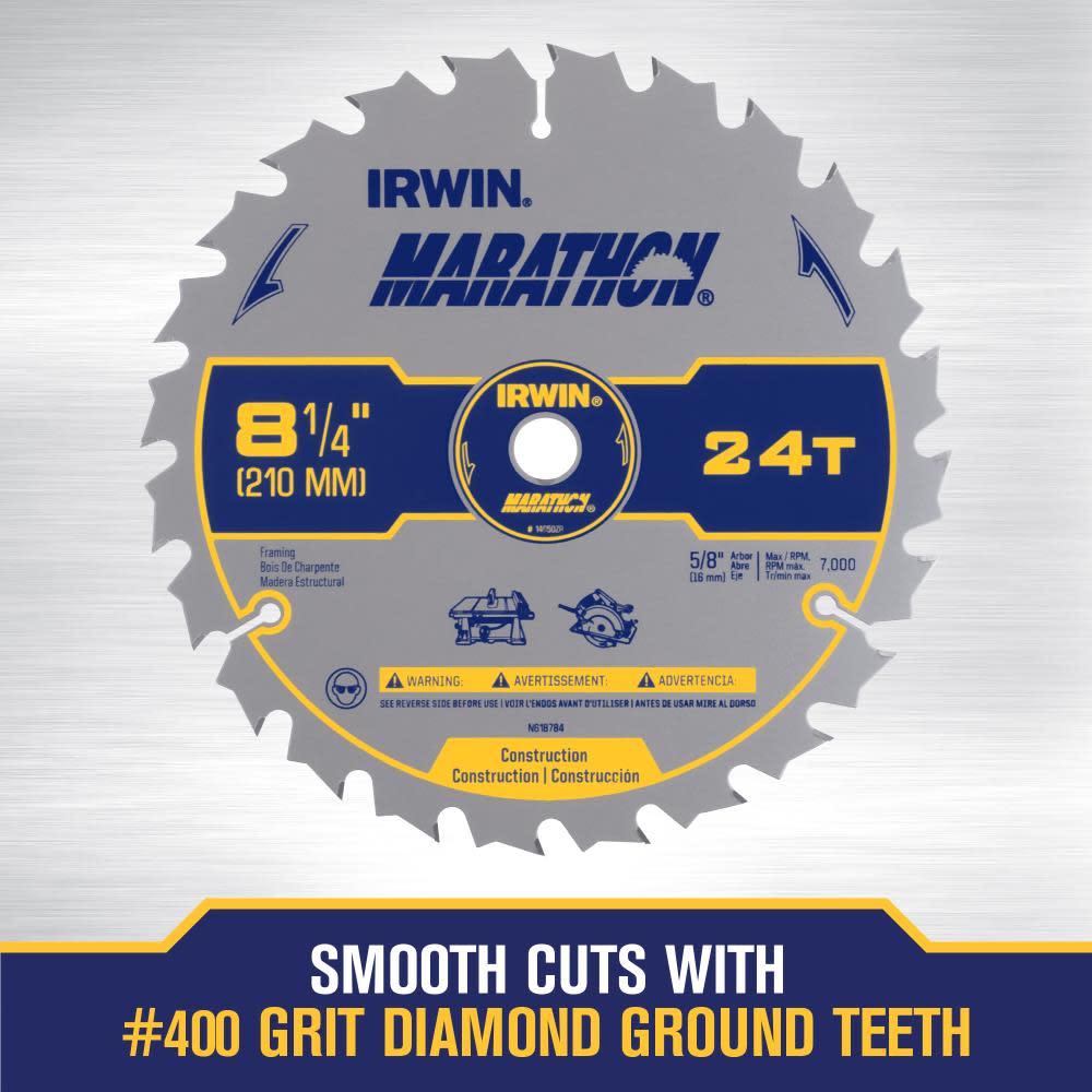 Irwin SAW BLADE 8 1/4″ 24T MARATHON CD - Ascmtools
