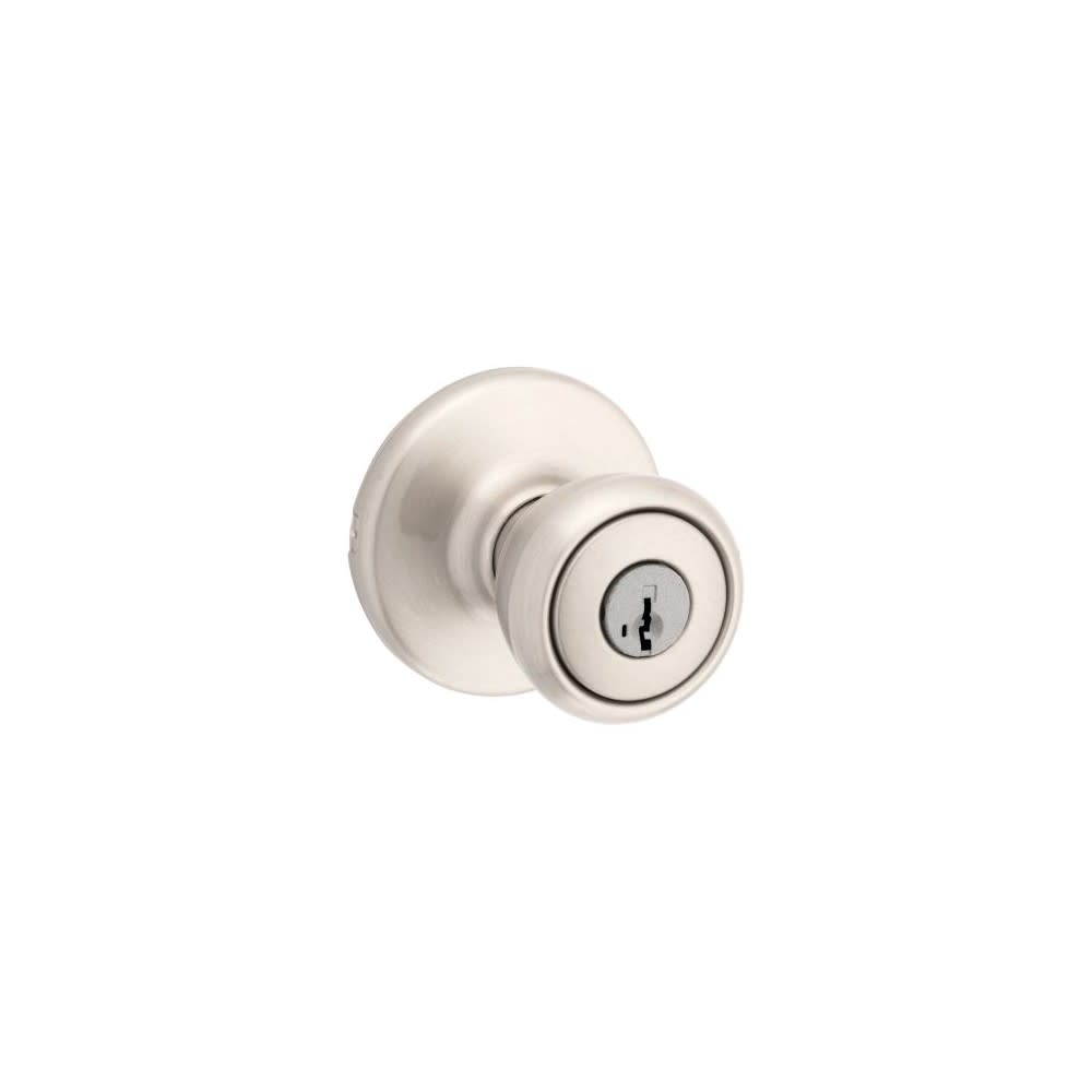 Kwikset Tylo Door Knob SmartKey Satin Chrome Keyed Entry Round - Ascmtools