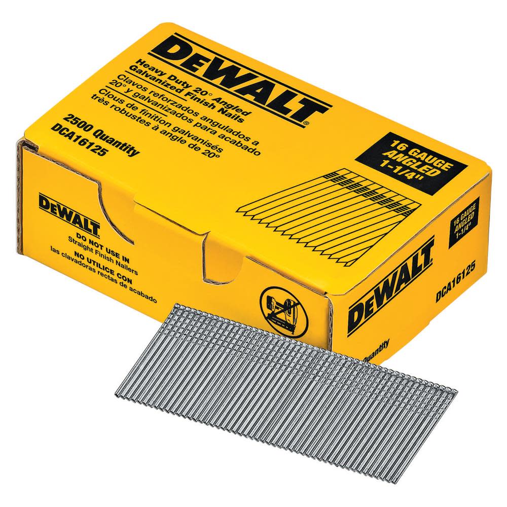 DEWALT 1-1/4 In. 20Degree 16Gauge Finishing Nails 2.5 m - Ascmtools