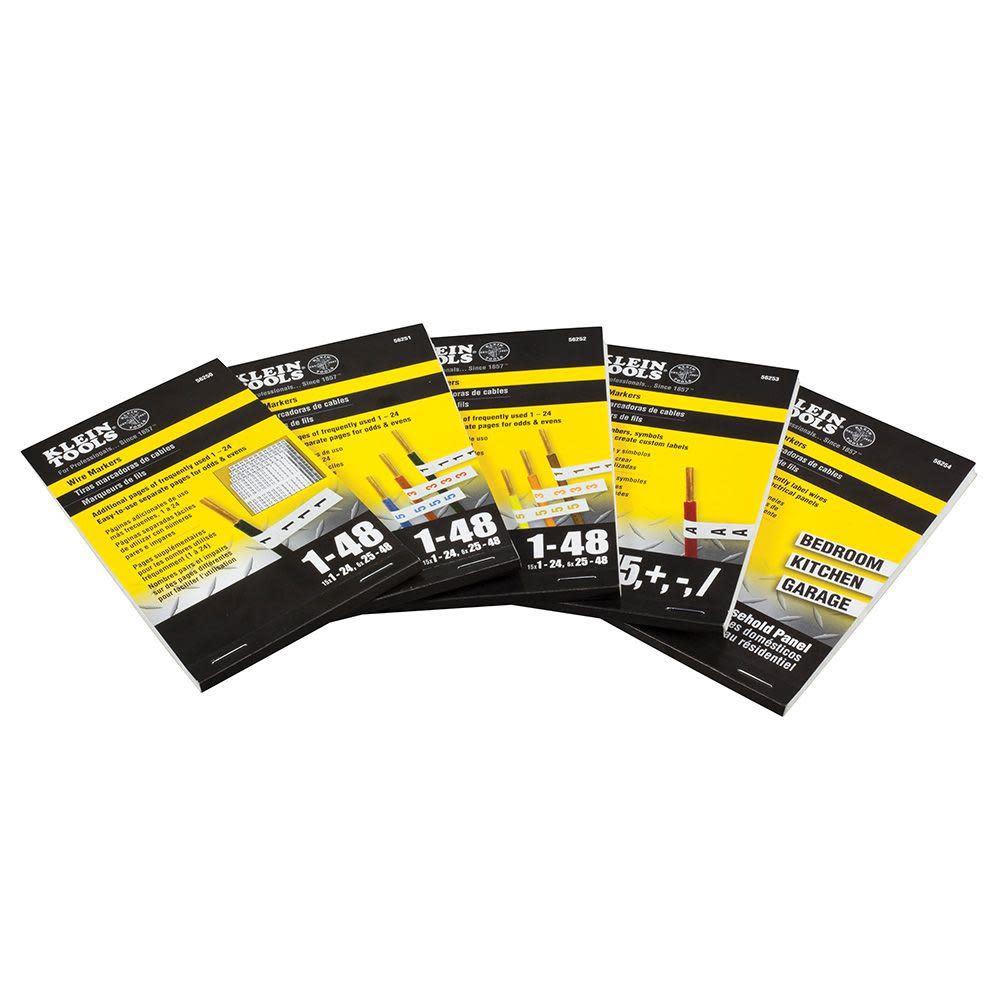Klein Tools Wire Marker Book 1-48 - Ascmtools