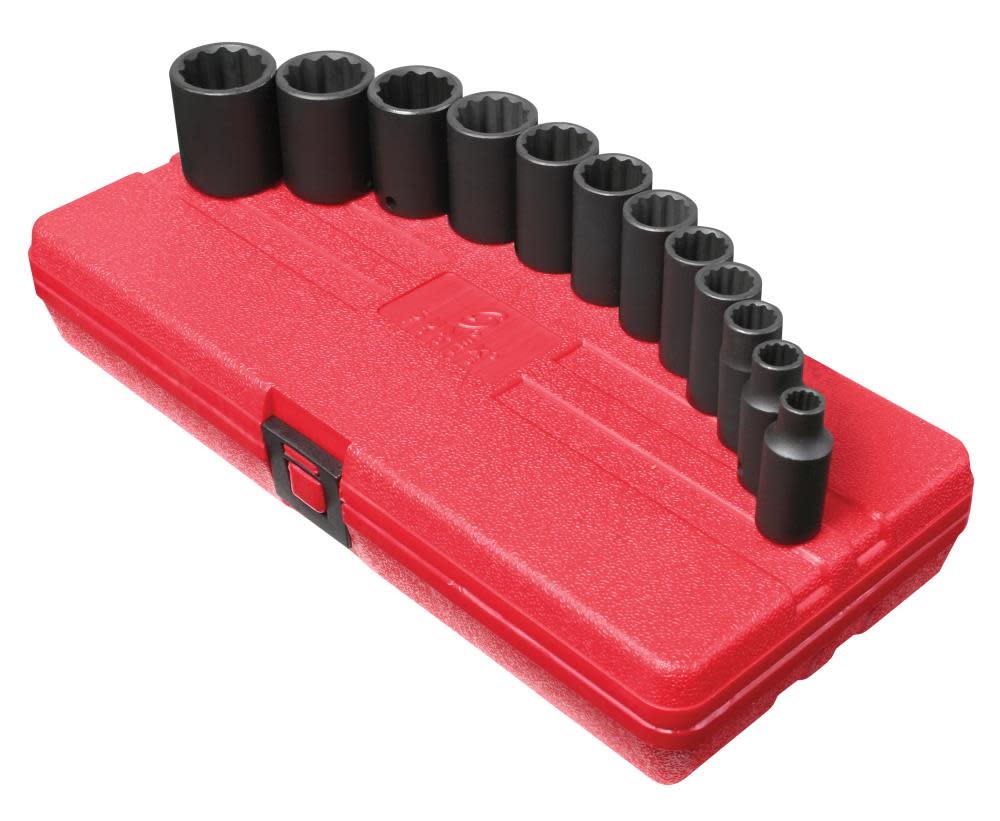 Sunex 3/8 In. Drive 12pt SAE Semi-Deep Impact Socket Set - Ascmtools