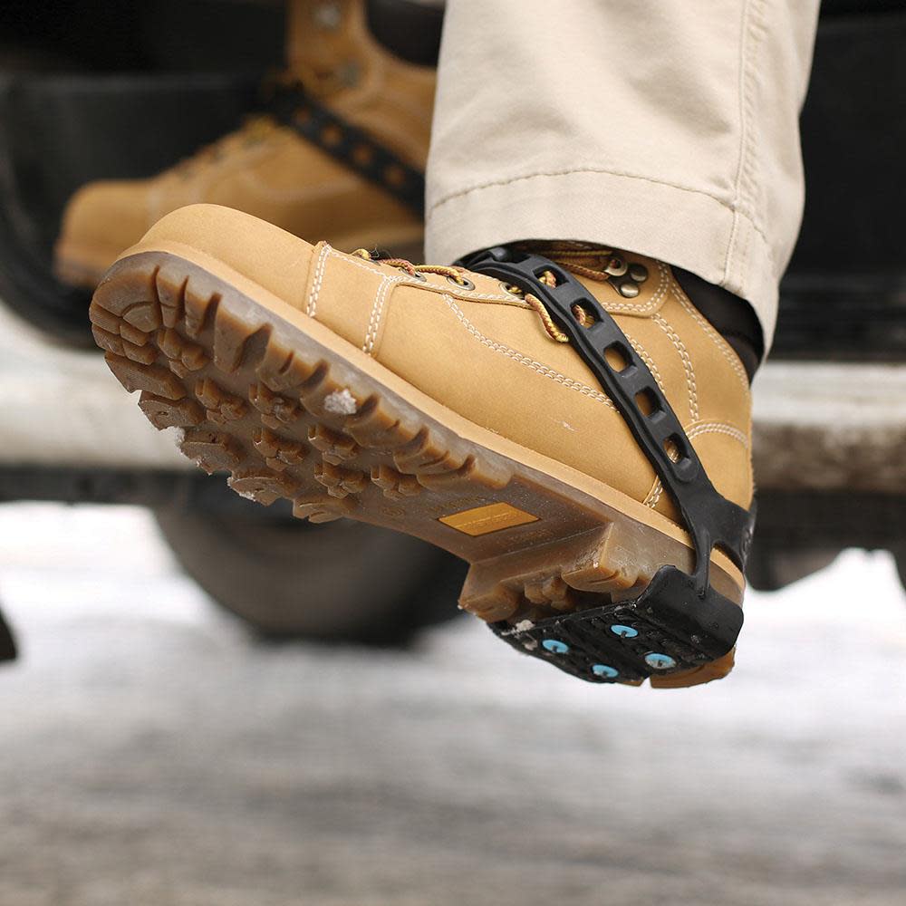 Due North Heel Over Shoe Slip Resistant Traction Aid with Grip Carbide Spikes Bi-Directional Tread Universal Size - Ascmtools