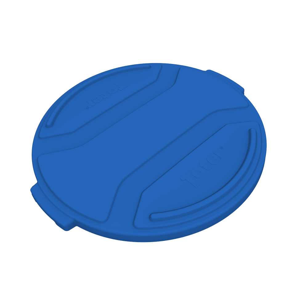 Toter 55 Gallon Round Trash Can Lid Blue - Ascmtools