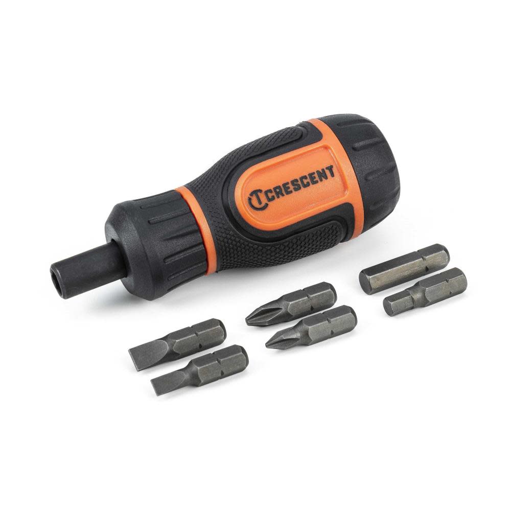 Crescent Stubby Ratcheting Multi Bit Driver 6 in 1 - Ascmtools