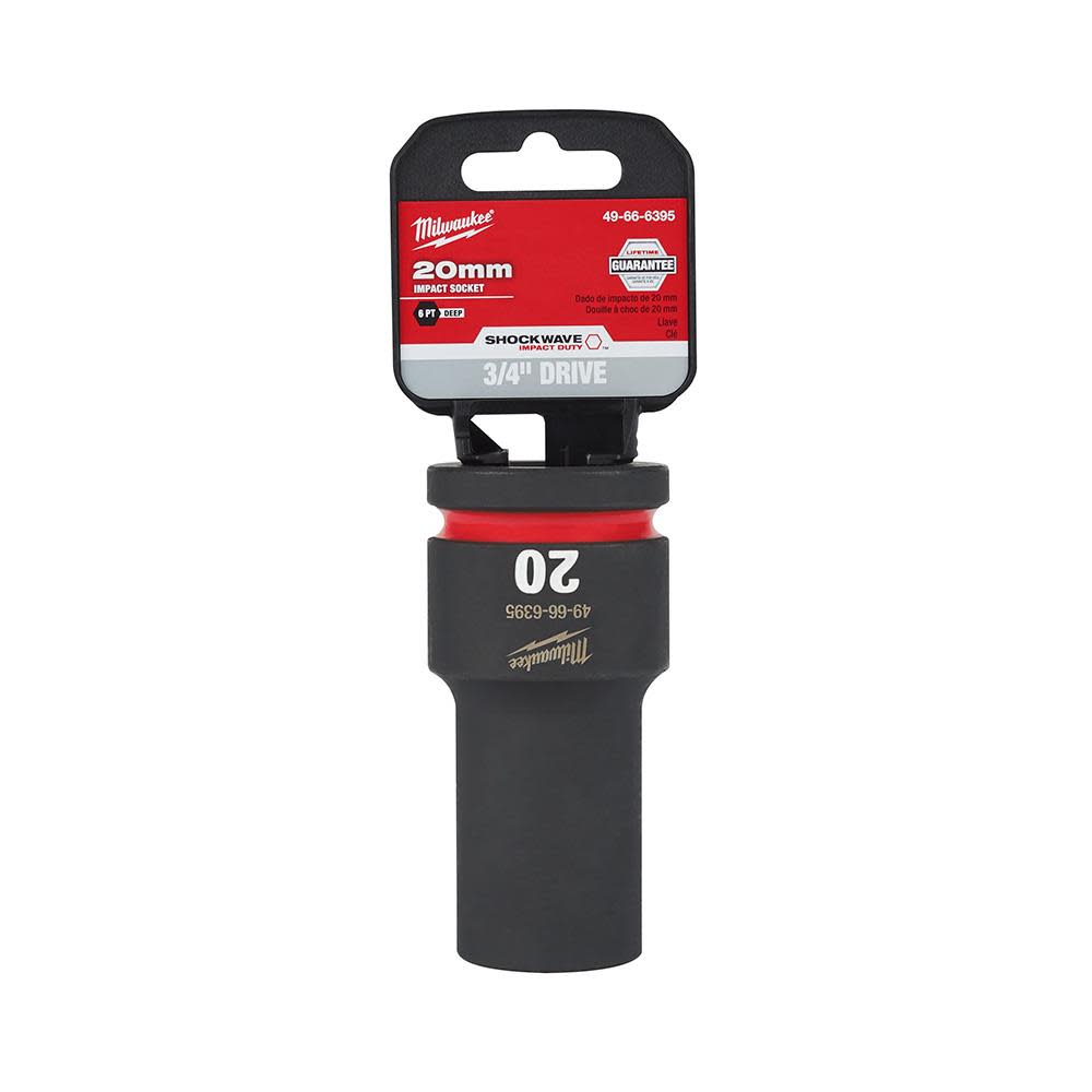 Milwaukee SHOCKWAVE Impact Duty Socket 3/4″ Drive 20MM Deep 6 Point - Ascmtools