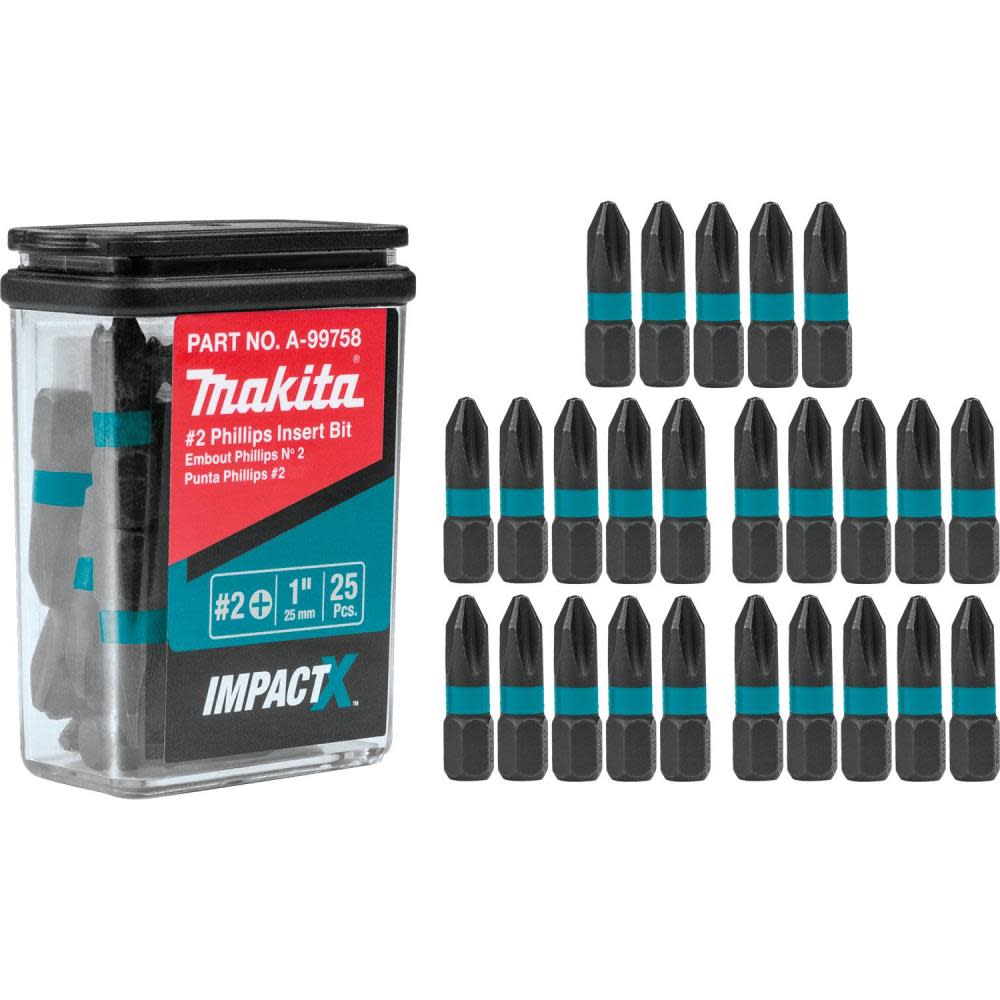 Makita Impact X #2 Phillips 1 Insert Bit 25/pk - Ascmtools