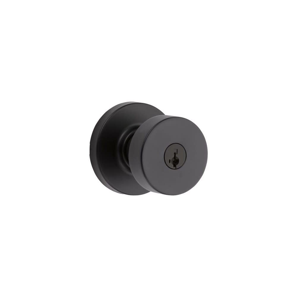 Kwikset Pismo Door Knob SmartKey Matte Black Exterior Keyed Entry - Ascmtools