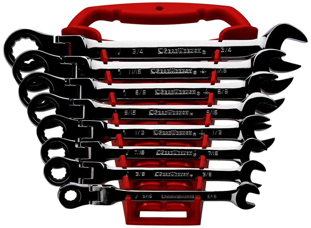 GEARWRENCH 8 pc SAE Flex Combination Ratcheting Wrench Set - Ascmtools