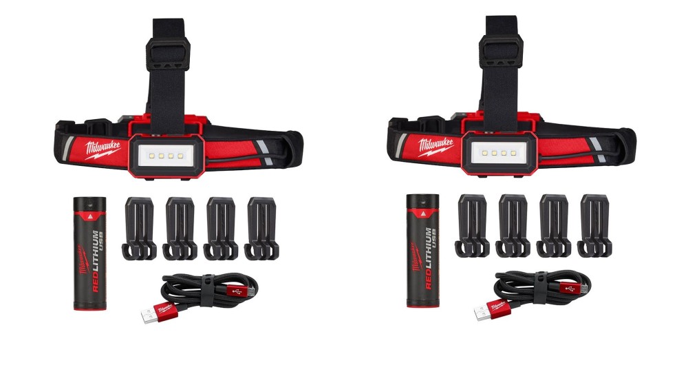 Milwaukee Headlamp USB Rechargeable Low-Profile 2pk Bundle - Ascmtools