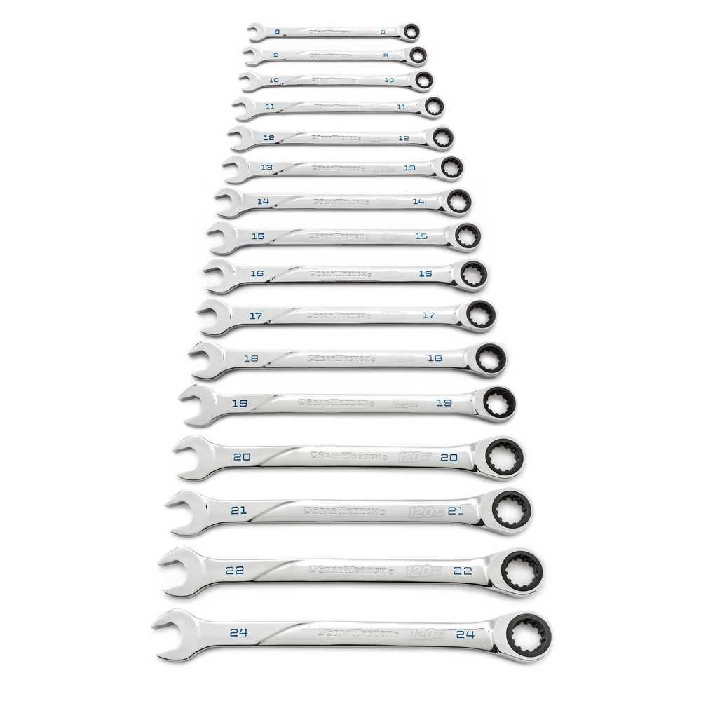 GEARWRENCH 16 Pc 120XP Universal Spline Metric XL Combination Ratcheting Wrench Set - Ascmtools