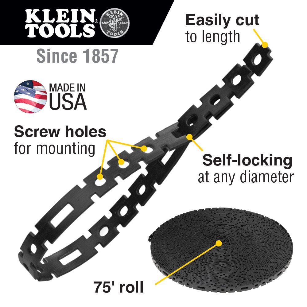 Klein Tools Stretch Cable Tie Roll 75′ - Ascmtools