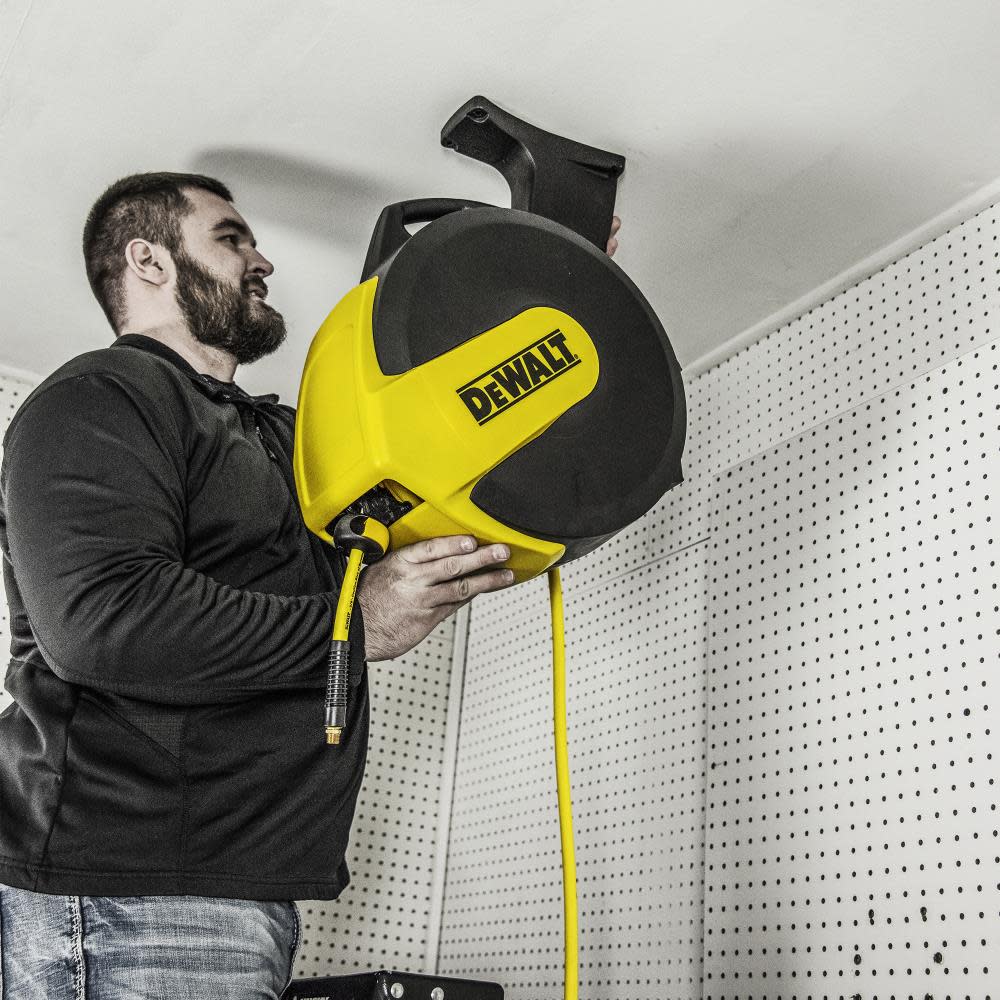 DEWALT 3/8 in. x 50 ft. Enclosed Air Hose Reel with Hybrid Hose - Ascmtools