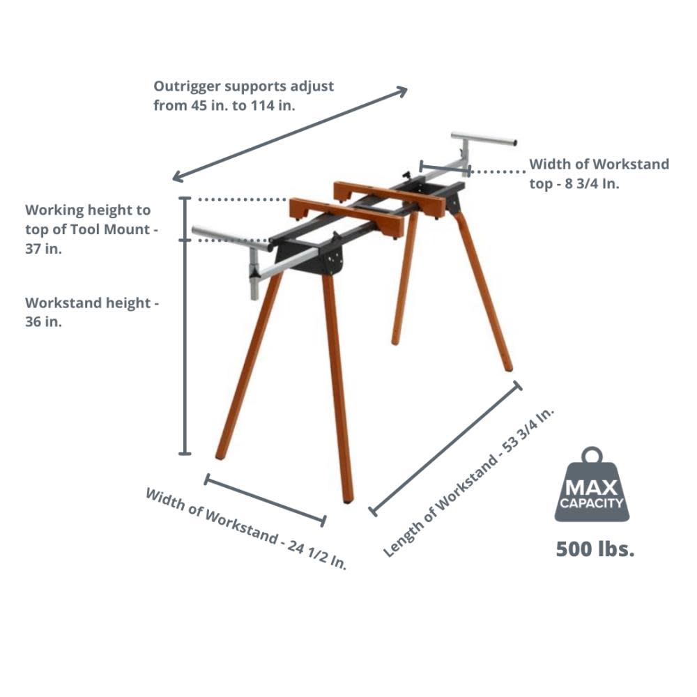 Bora Portamate Miter Saw Stand with Pedestal Roller - Ascmtools