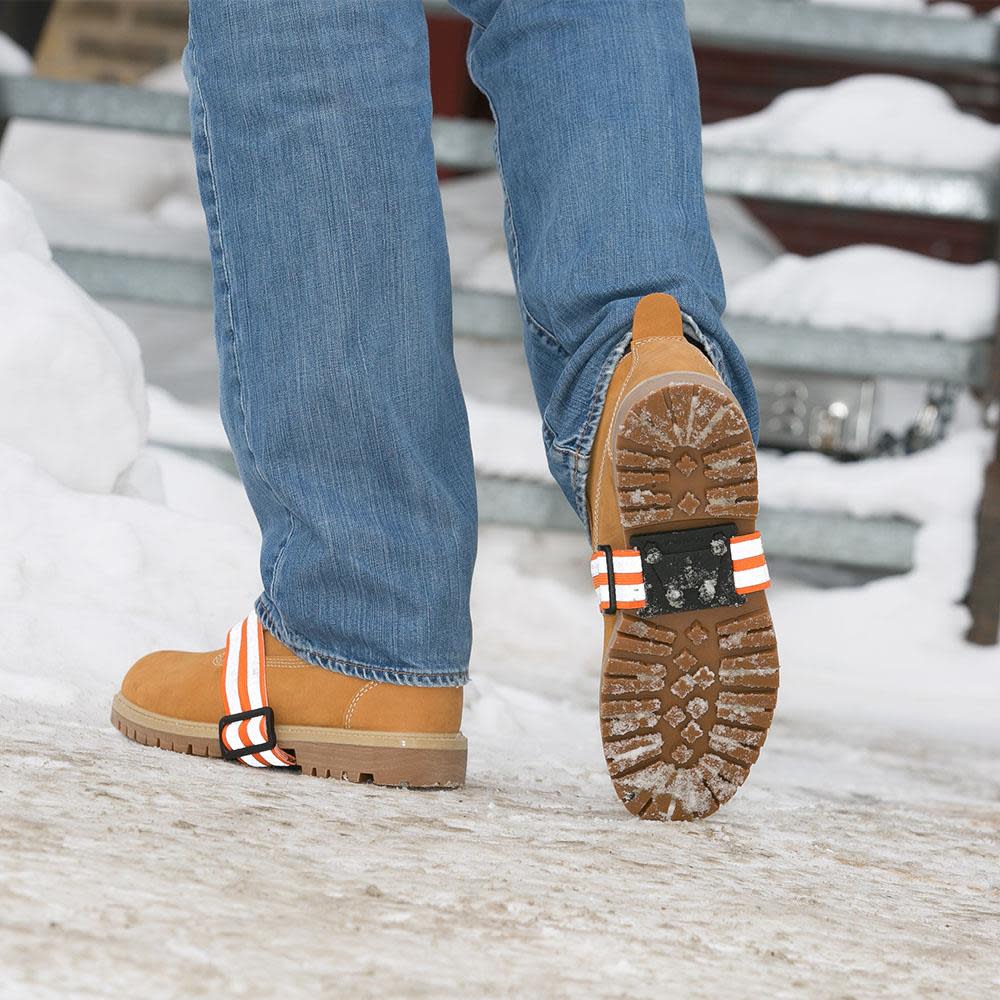 Due North Stud Mid-Sole Footwear Traction Aid Tungsten Carbide Spikes Universal Unisex Black/Orange - Ascmtools