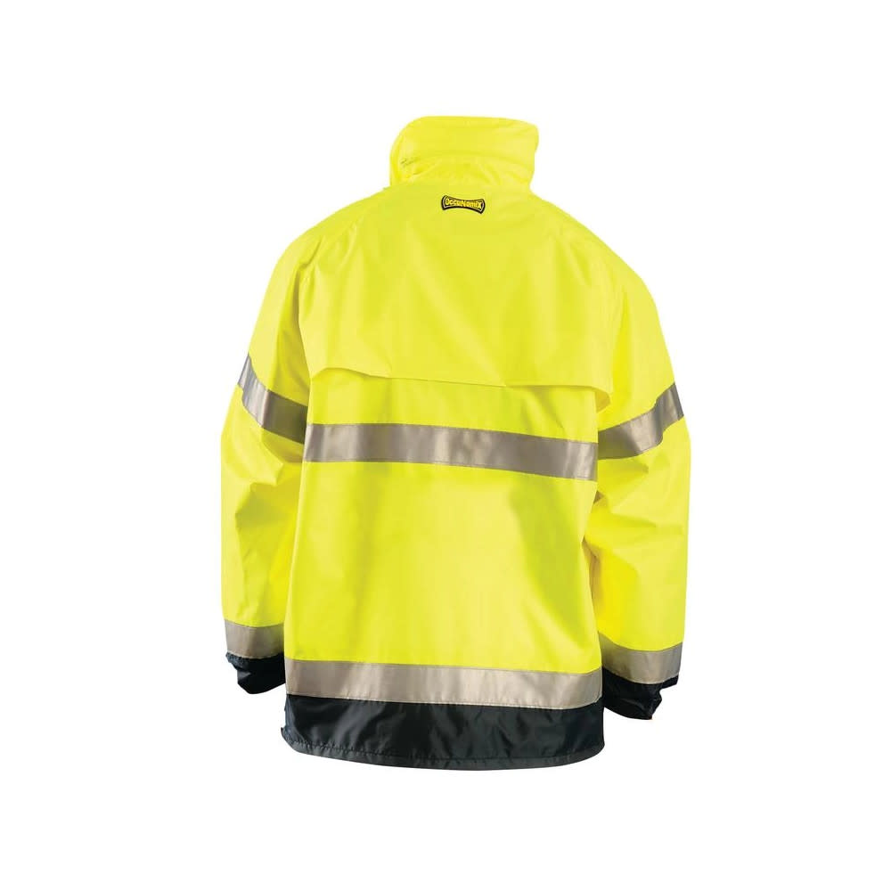 Occunomix Hi-Vis Yellow Class 3 Premium Breathable Rain Jacket 2X - Ascmtools