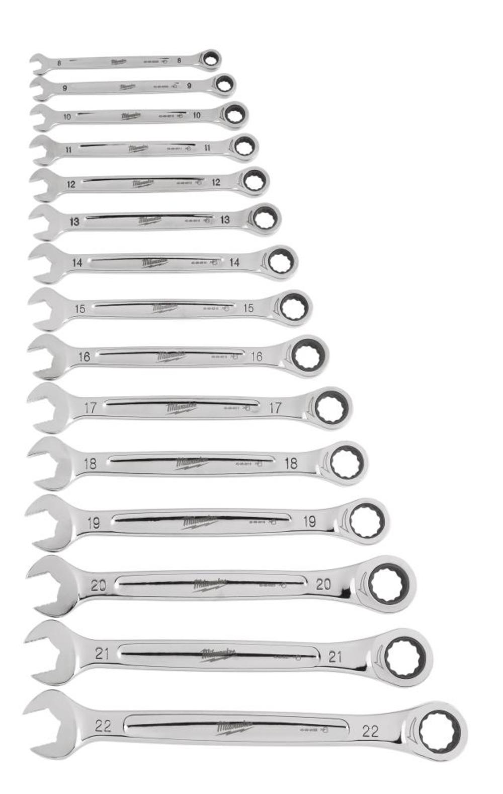 Milwaukee SAE and Metric Ratcheting Combination Wrench Bundle - Ascmtools