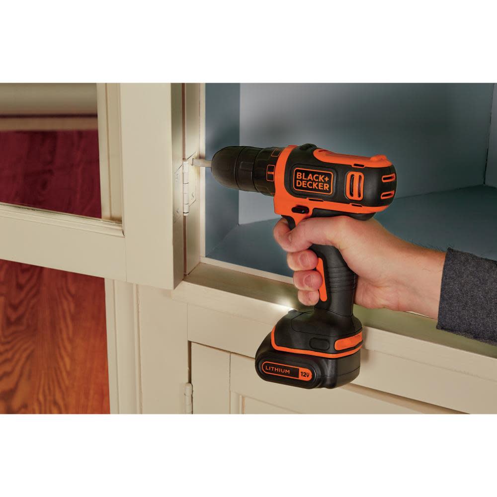 Black and Decker 12V MAX Li-Ion Cordless Drill Kit - Ascmtools