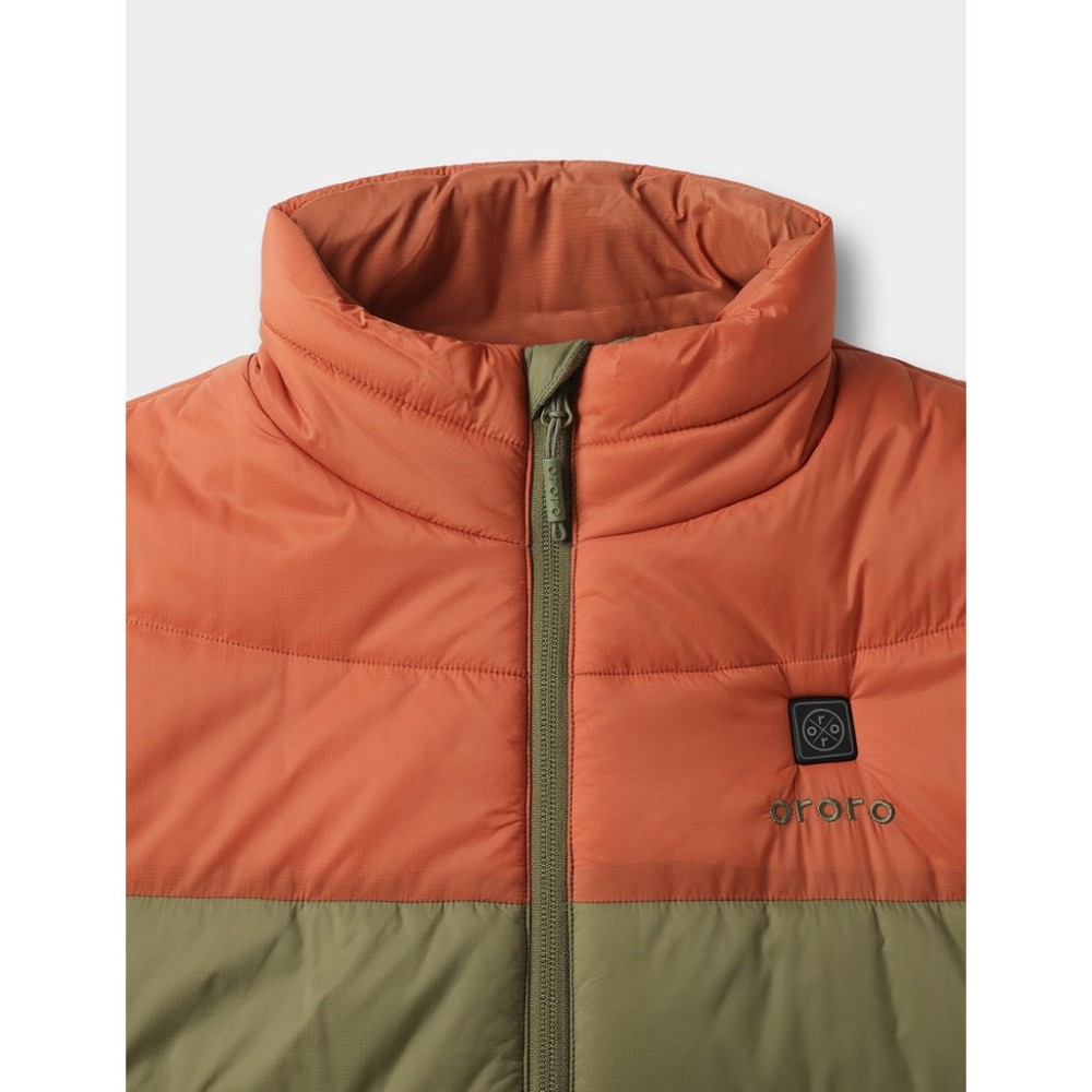 ORORO Mens Persimmon & Olive Classic Heated Vest Kit 2X - Ascmtools