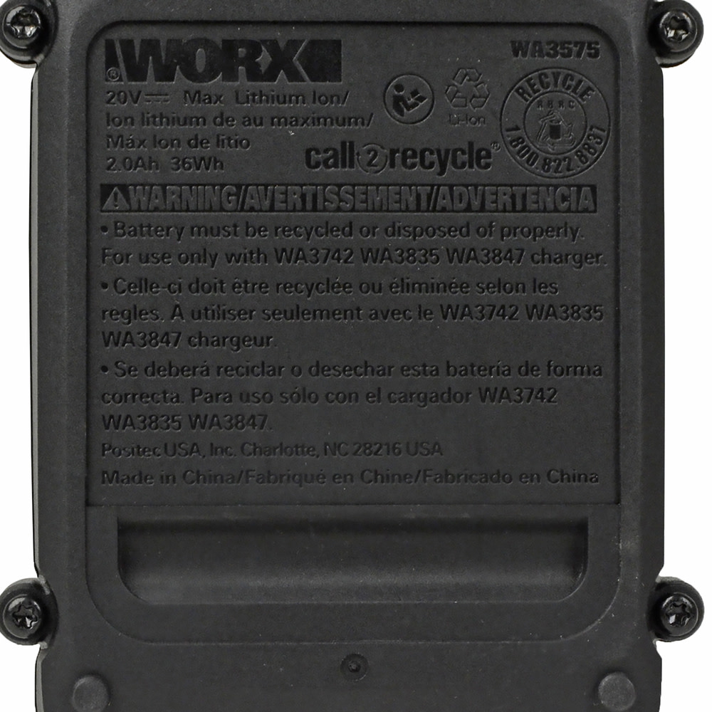 Worx 20V Power Share 2.0 Ah Lithium Battery 2pk - Ascmtools