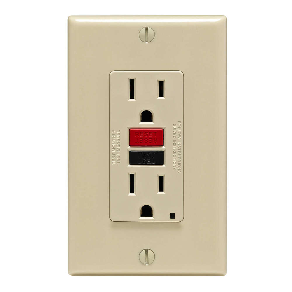 Leviton SmartlockPro GFCI Outlet 15A 125V Ivory NEMA 5-15R - Ascmtools