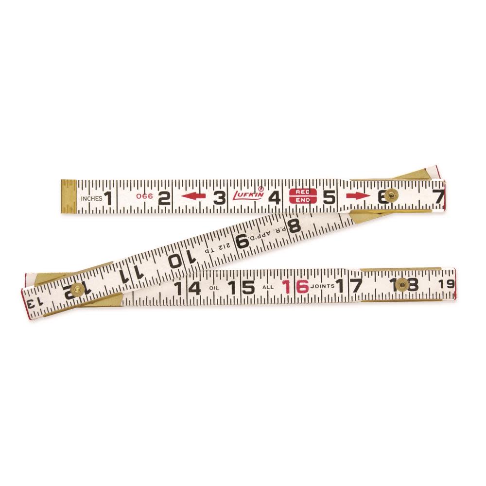 Crescent Lufkin Folding Wood Rule 6 Ft. Red End - Ascmtools