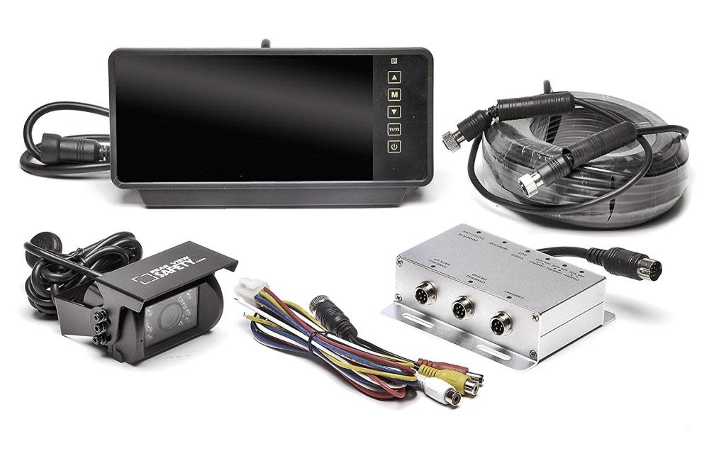Rear View Safety Backup Camera System with 7 In. Replacement Mirror Monitor - Ascmtools