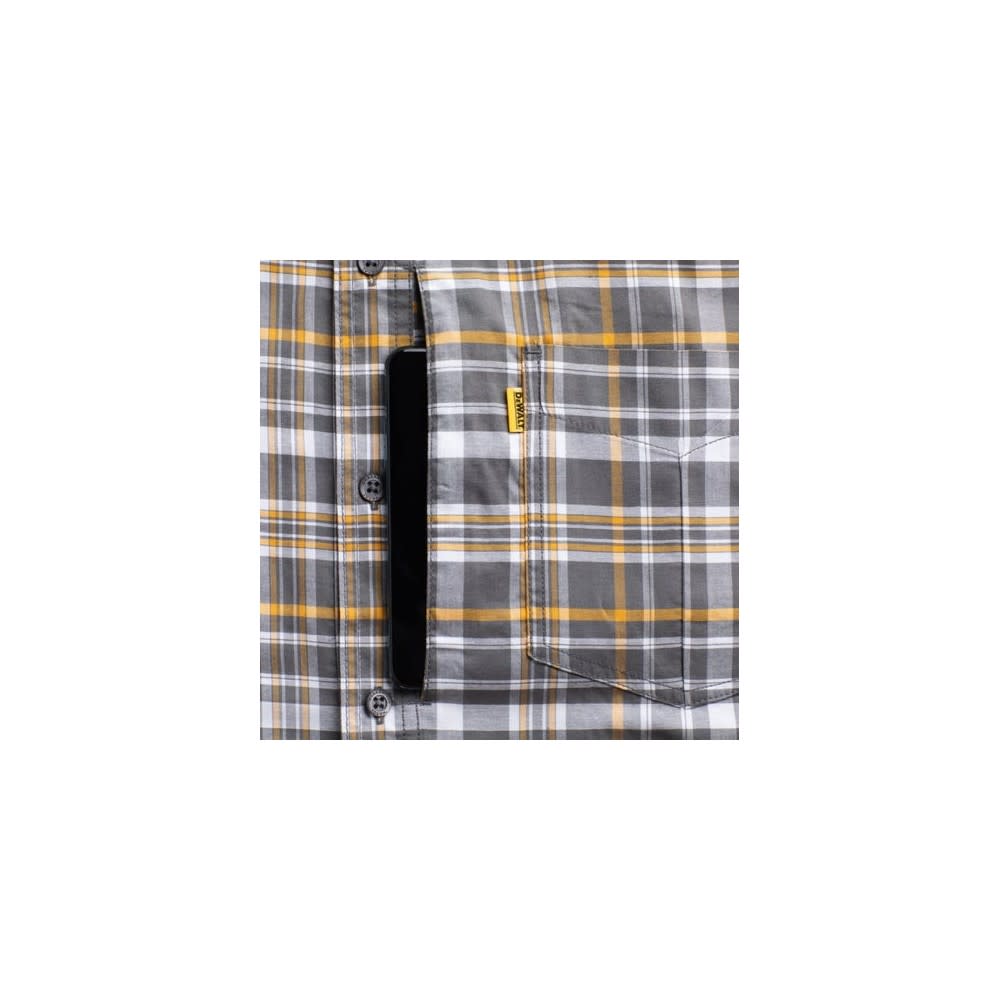 DEWALT Austin Plaid Prostretch Work Shirt Gunmetal XL - Ascmtools