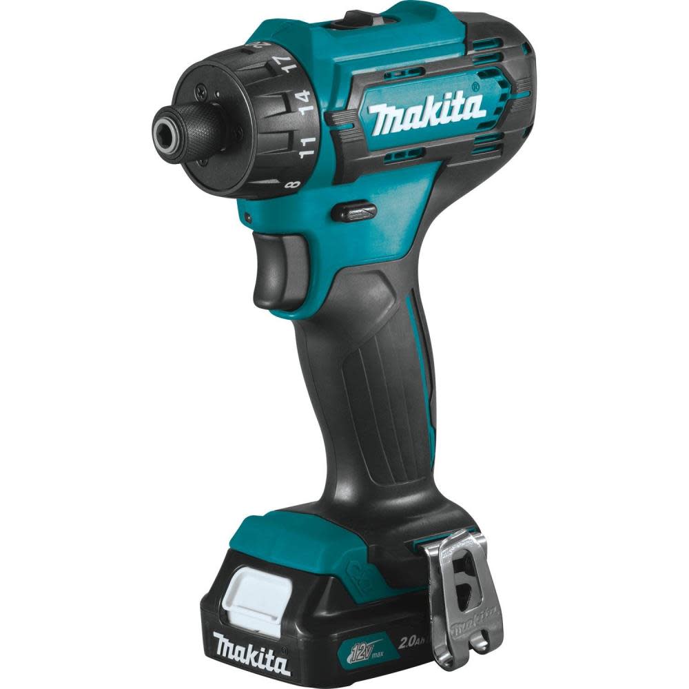 Makita 12V Max CXT Lithium-Ion Cordless 1/4 In. Hex Driver-Drill Kit (2.0Ah) - Ascmtools