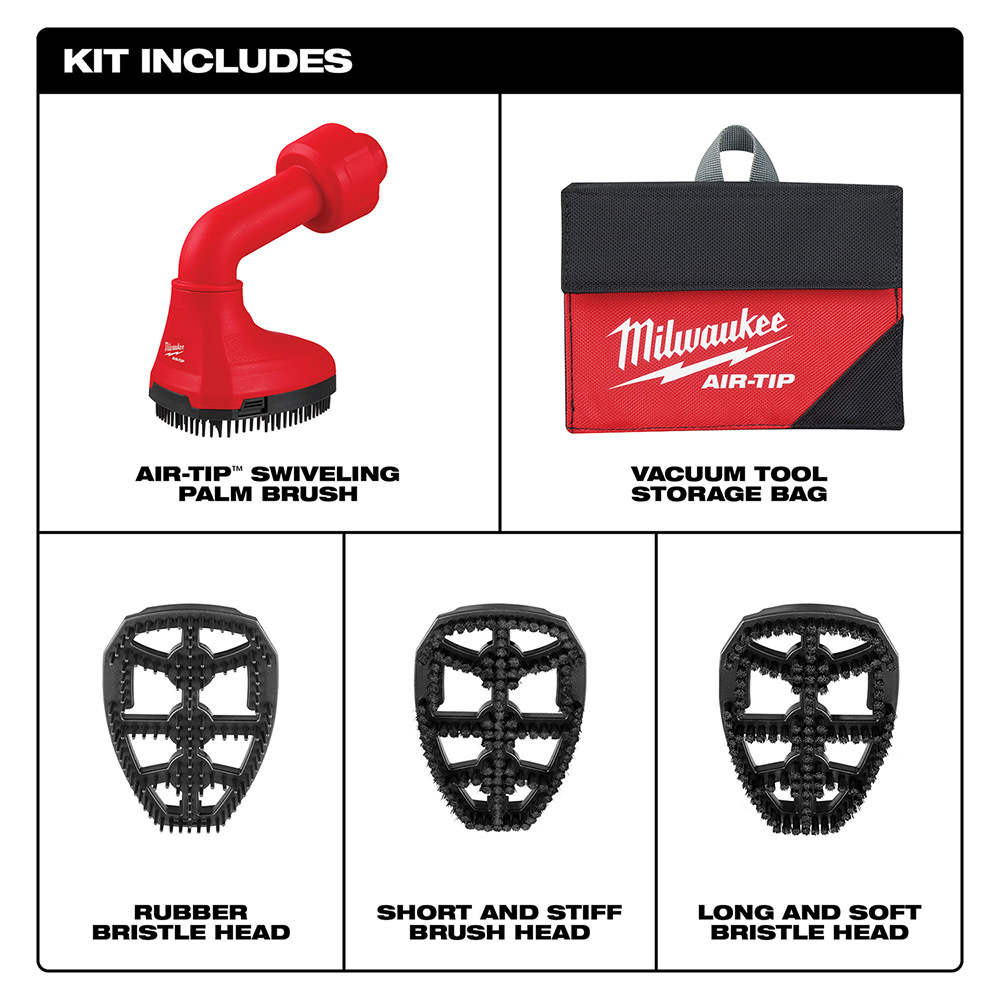 Milwaukee AIR-TIP Swiveling Palm Brush - Ascmtools
