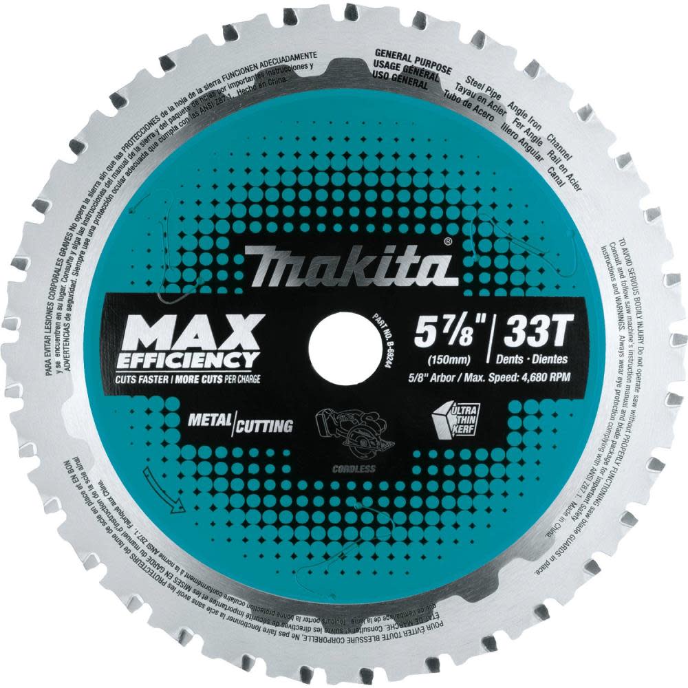 Makita 5-7/8″ 33T Carbide-Tipped Max Efficiency Saw Blade Metal/General Purpose - Ascmtools