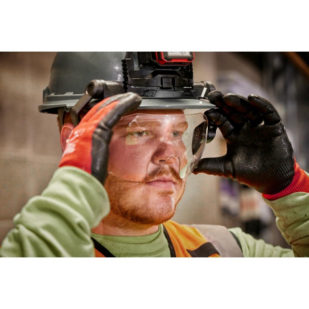 Milwaukee BOLT Eye Visor Clear Dual Coat Lens Compatible with Safety Helmets & Hard Hats - Ascmtools