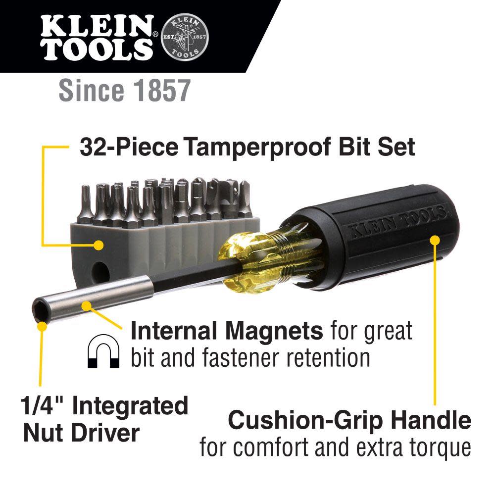Klein Tools Tamperproof Magnetic Bits 32 Pc - Ascmtools