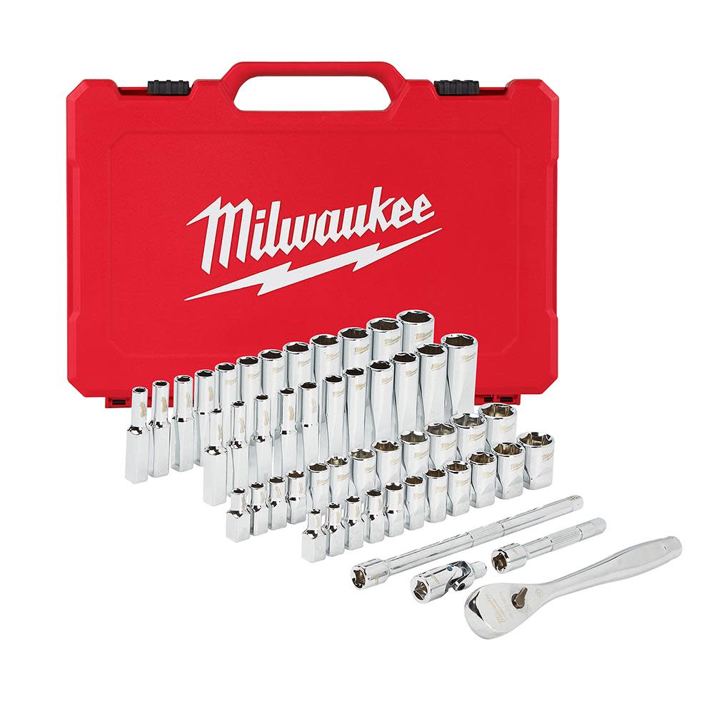 Milwaukee 1/4 in. Drive 50 pc. Ratchet & Socket Set – SAE & Metric - Ascmtools