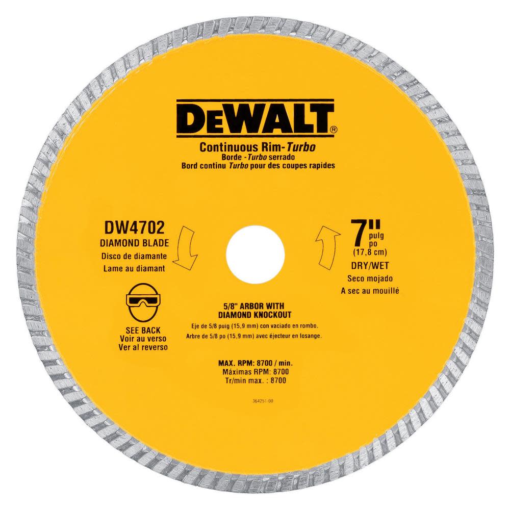 DEWALT 7-in Industrial Dry/Wet Diamond Blade - Ascmtools