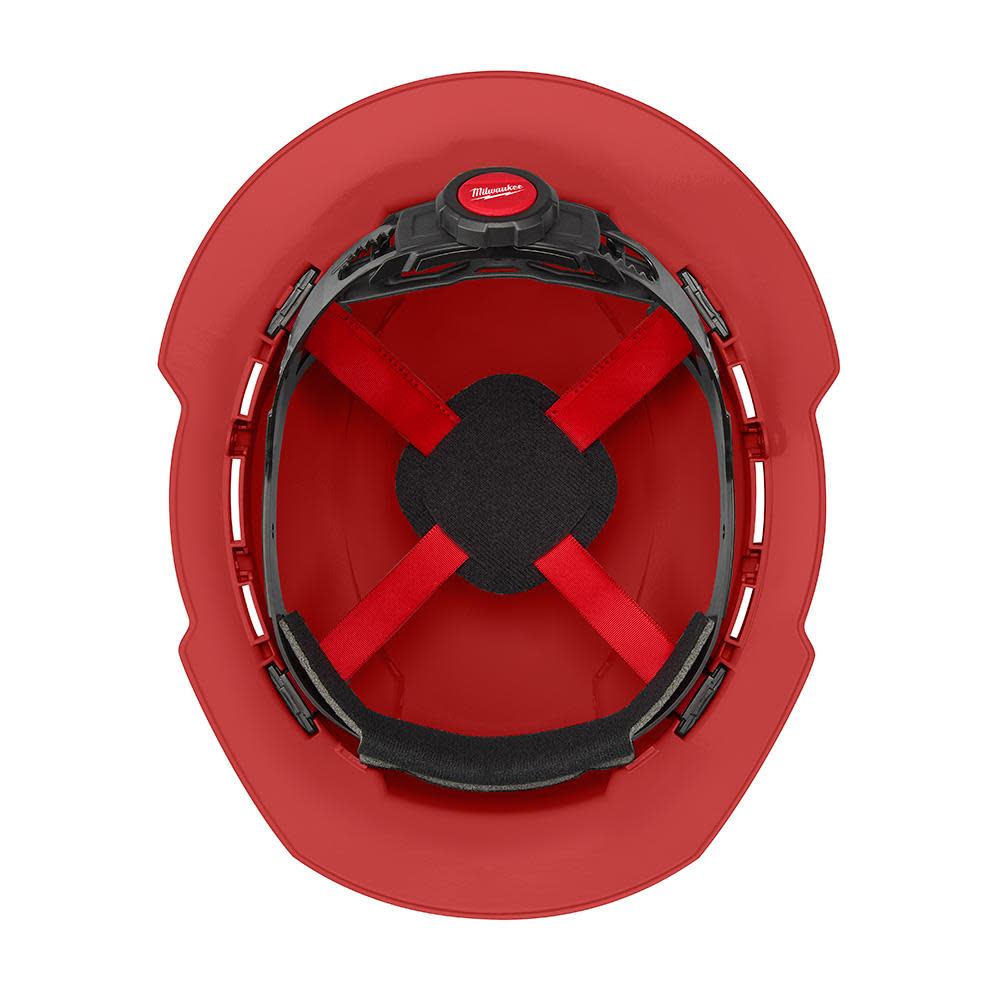 Milwaukee Red Full Brim Vented Hard Hat with 4pt Ratcheting Suspension Type 1 Class C - Ascmtools